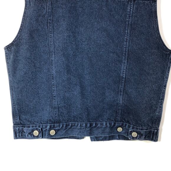 P.S. Gitano Denim Vest Dark Blue Cotton Vintage Retro 80s Western Workwear - Picture 7 of 10